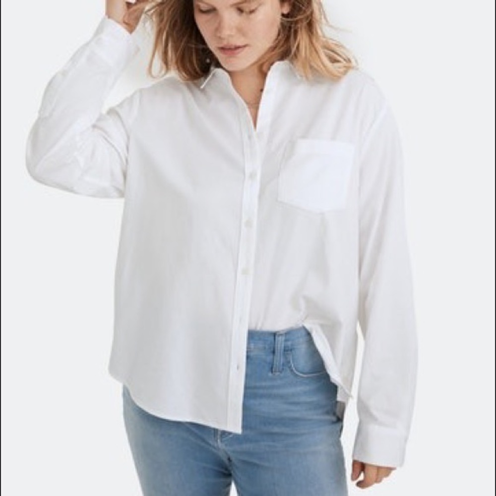 MADEWELL Oversized White Button-Down Shirt